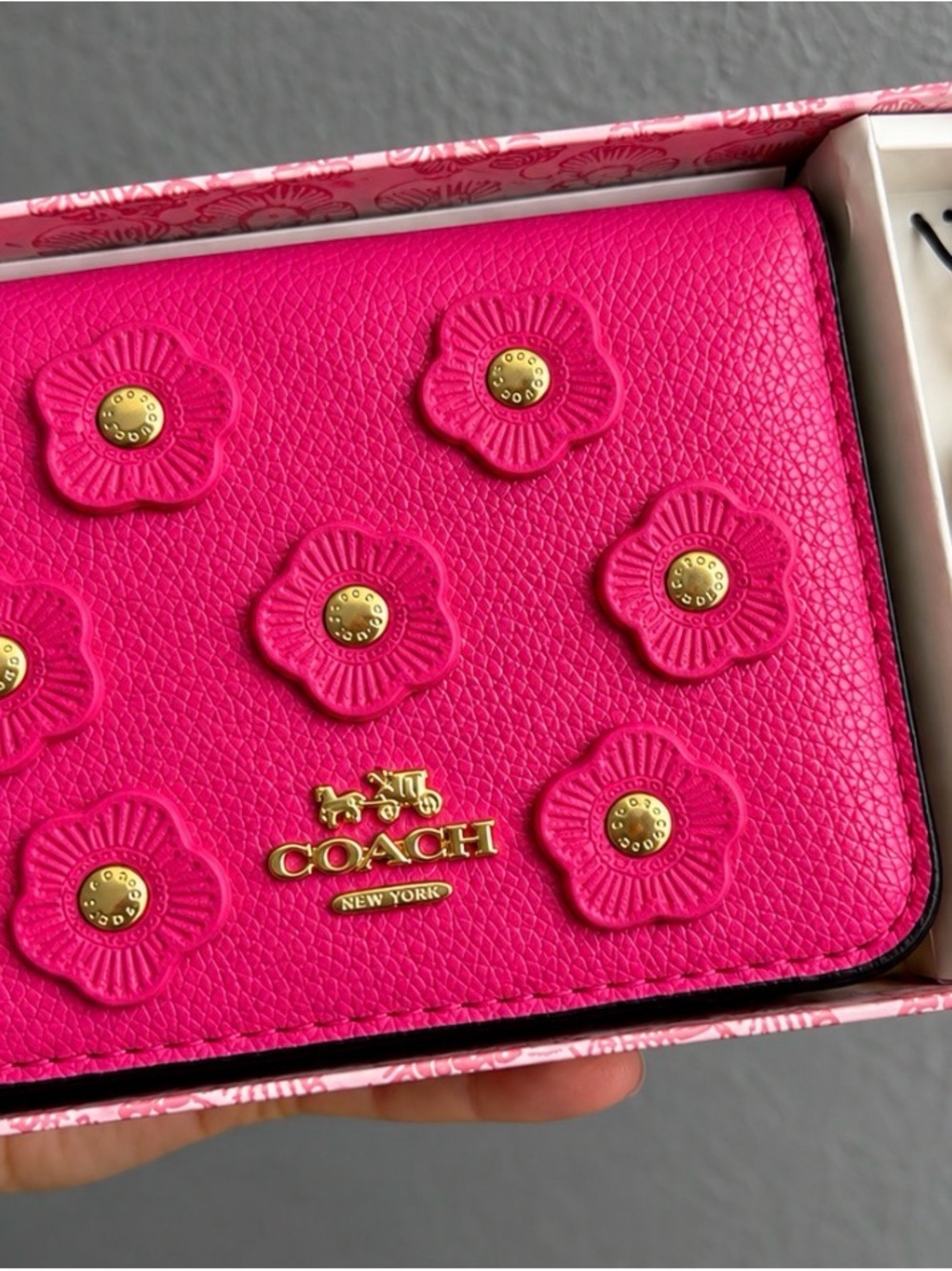 Mini Crossbody Floral with Charms – Hot Pink
